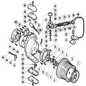 シマノ（SHIMANO） パーツ：スーパーエアロ テクニウム 左 ローラークラッチ固定ボルト No49