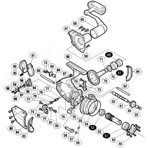 シマノ（SHIMANO） パーツ：02 スーパーエアロ XT-SS L ボールベアリング No51