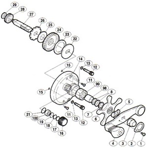 シマノ（SHIMANO） パーツ：02 アクシス 400F A-RB スタードラグ座金（A）（部品No.025）