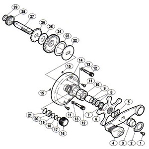 シマノ（SHIMANO） パーツ：02 アクシス 400F メインギヤ（部品No.024）