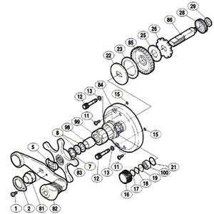 シマノ（SHIMANO） パーツ：02 アクシス 401F A-RB 本体A固定ボルト（部品No.012）