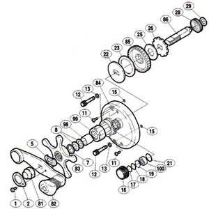 シマノ(SHIMANO) パーツ:02 アクシス 401F A-RB スタードラグ組(部品No.083)