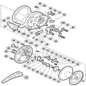 シマノ（SHIMANO） パーツ：03 ジガー EV 3000PG A-RB クリックバネ No078