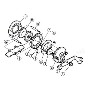 シマノ（SHIMANO） パーツ：92 クラブデミ 10RL パーツ（ブルー）：本体枠A受ケ（部品No.005）