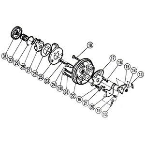 シマノ（SHIMANO） パーツ：92 クラブデミ 15RL パーツ（ブルー）：E形止メ輪2.5（部品No.014）
