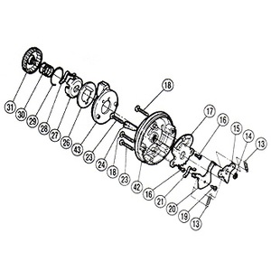 シマノ（SHIMANO） パーツ：92 クラブデミ 20RL パーツ（ブラウン）：糸止メ（部品No.024）
