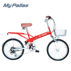 マイパラス（MY PALLAS） 折畳自転車20型6段ギア・Wサス M-60B 20インチ レッド・ホワイト