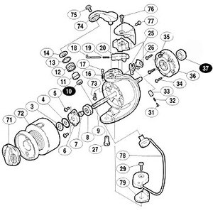 シマノ（SHIMANO） パーツ：00ナビ 1000 アームバネガイド B No20