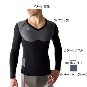ミズノ(MIZUNO) バイオギア・Vネック長袖シャツ Men's M 01(ホワイト)