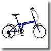 20インチ折畳み自転車 シマノ製外装6段ギア バッテリー式LEDライト付 BL（ブルー）
