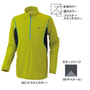 ミズノ（MIZUNO） ドライアクセルEX・長袖ジップネックシャツ Men's XL 08（チャコール）