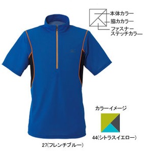 ミズノ（MIZUNO） ドライアクセルEX・半袖ジップネックシャツ Men's M 44（シトラスイエロー）