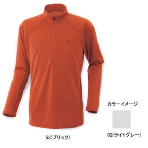 ミズノ（MIZUNO） ドライベクター・ライトインナー長袖ジップネックシャツ Men's L 02（ライトグレー）