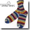 Grange Craft Fair Isle Socks L 1.ブルー×レッド