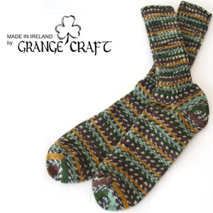 T's（ティーズ） Grange Craft Fair Isle Socks L 5.ブラウン×グリーン