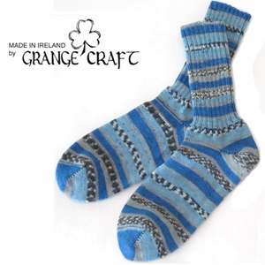 T's（ティーズ） Grange Craft Fair Isle Socks M 9.ブルー×ライトブルー
