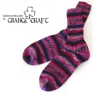 T's（ティーズ） Grange Craft Fair Isle Socks M 10.パープル×ピンク