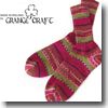 Grange Craft Fair Isle Socks M 11ピンク×グリーン