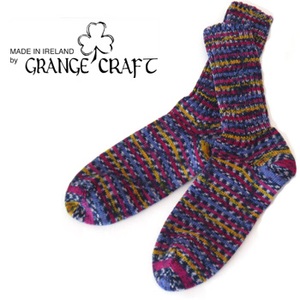 T's（ティーズ） Grange Craft Fair Isle Socks M 12.パープル×イエロー