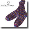 Grange Craft Fair Isle Socks M 12.パープル×イエロー