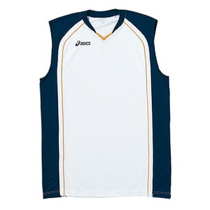 アシックス（asics） XB1350 ゲームシャツ Men's L 0150（ホワイト×ネイビー×ゴールド）