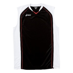 アシックス（asics） XB1350 ゲームシャツ Men's S 9001（ブラック×ホワイト×ストロングレッド）