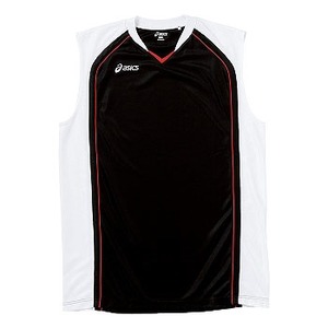 アシックス（asics） XB1350 ゲームシャツ Men's XO 9001（ブラック×ホワイト×ストロングレッド）