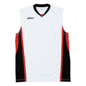 アシックス（asics） XB1351 ゲームシャツ O 0190（ホワイト×ブラック×レッド）