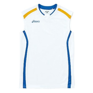 アシックス(asics) XB2348 レディスゲームシャツ L 0143(ホワイト×ロイヤルブルー×ゴールド)