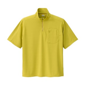 プロモンテ（PuroMonte） トリプルドライライト ポケット付き半袖ジップシャツ Men's XL マスタード