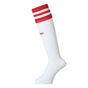 アシックス（asics） XSS081 ストッキング（2足組） Junior's 20cm 0123（ホワイト×レッド）