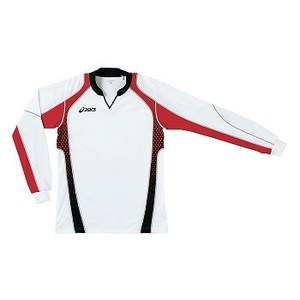 アシックス（asics） XW1301 ゲームシャツLS Men's O 0124（ホワイト×Vレッド）