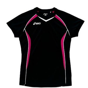 アシックス（asics） XW1307 ゲームシャツHS Women's S 9017（ブラック×ベリーピンク）