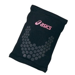 アシックス（asics） ニーサポーター（スリップ加工付） S 9019（ブラック×ピーチ）