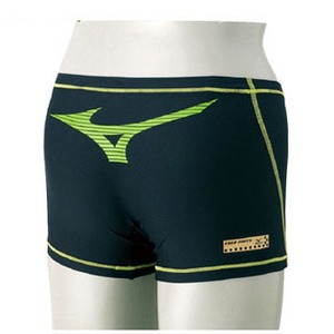 ミズノ（MIZUNO） 85RP151 ショートスパッツ Men's SS 93（ブラック×ライム）