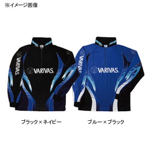 モーリス（MORRIS） バリバス ドライジップシャツ LL ブラック×ネイビー