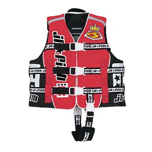 ジュニアフィッシュ ライフ ベスト S RED