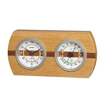 TM-607 ウッドクレスト温・湿度計・時計