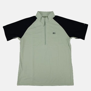 ミズノ（MIZUNO） ドライサイエンス半袖ジップネックシャツ Men's XL 02（アイスグレー）