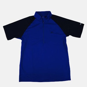 ミズノ（MIZUNO） ドライサイエンス半袖ジップネックシャツ Men's XL 23（ブルー）