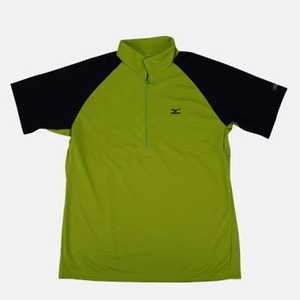 ミズノ（MIZUNO） ドライサイエンス半袖ジップネックシャツ Men's L 39（ライム）