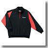 ハーフジップトレーナー 3L ブラック×レッド