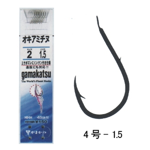 がまかつ（Gamakatsu） オキアミチヌ 糸付トヨフロン2m（輪巻） 鈎4／ハリス1.5 金