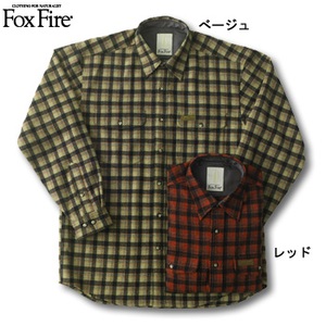 Fox Fire（フォックスファイヤー） ウォッシャブルウールラスティックチェックシャツ ベージュ XL