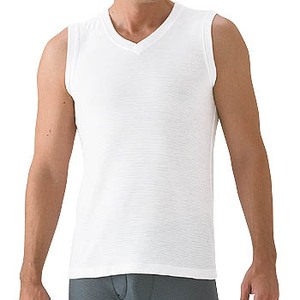 ミズノ(MIZUNO) ドライベクター・Vネック・ノースリーブアンダーシャツ Men's M ホワイト