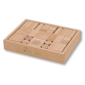 井筒屋 積み木ウッドキュウブ50ピース ドイツビーチ材(B-50)