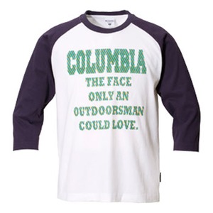 Columbia（コロンビア） アウトドアズマンラバー3／4Tシャツ S 101（White×Dark Plum）
