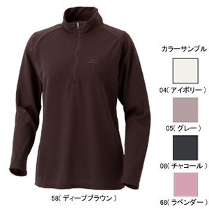 ミズノ(MIZUNO) ブレスサーモ・サーマルライト長袖ジップネックシャツ Women's S 68(ラベンダー)