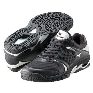 ミズノ（MIZUNO） WAVE FINE ST 23.0cm 09（ブラック×シルバー）
