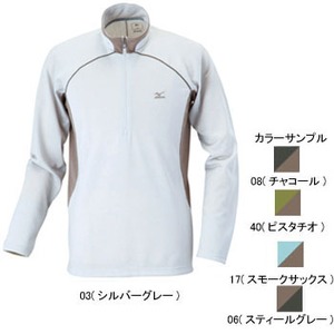 ミズノ（MIZUNO） ドライベクター・ライトインナー長袖ジップネックシャツ Men's L 06（スティールグレー）